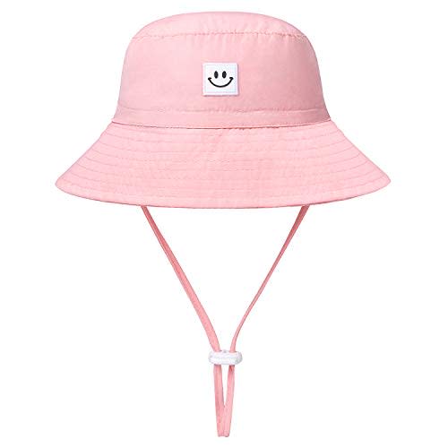 Baby Sun Hat Smile Face Toddler UPF 50+ Sun Protective Bucket hat Nice Beach hat for Baby Girl boy Adjustable Cap