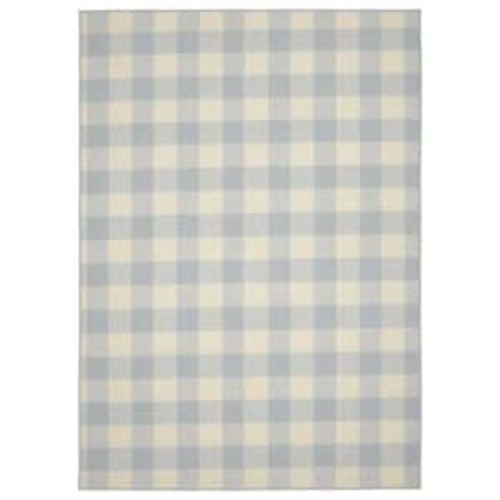 Country Living Soft Silver/Ivory 5 ft. x 7 ft. Checker Board Polypropylene Area Rug