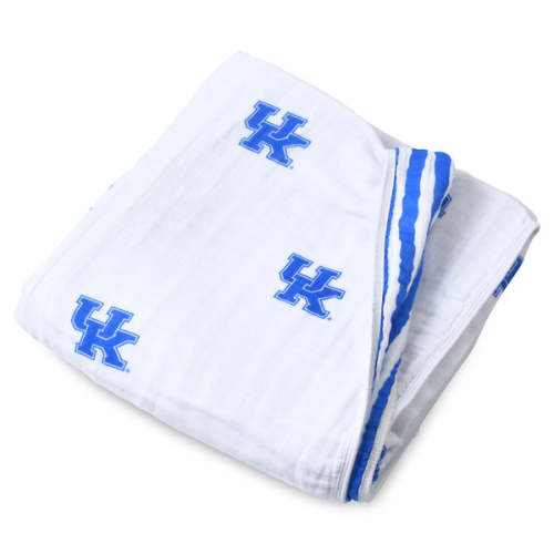 University of Kentucky Muslin Swaddle Blanket – Officially Licensed UK Baby Swaddle | Soft Breathable 47x47 Wildcats Blanket
