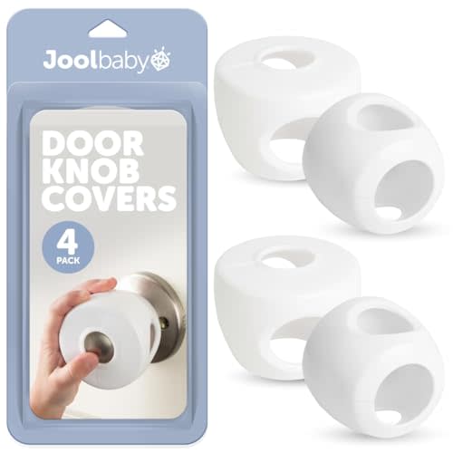Jool Baby Door Knob Child Safety Covers (4 Pack) Prevent Kids from Opening Doors – Easy to Install