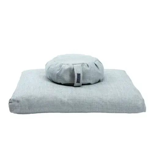 Organic Cotton Fill Luxe Woven Zafu Zabuton Set Meditation Cushions | DharmaCrafts