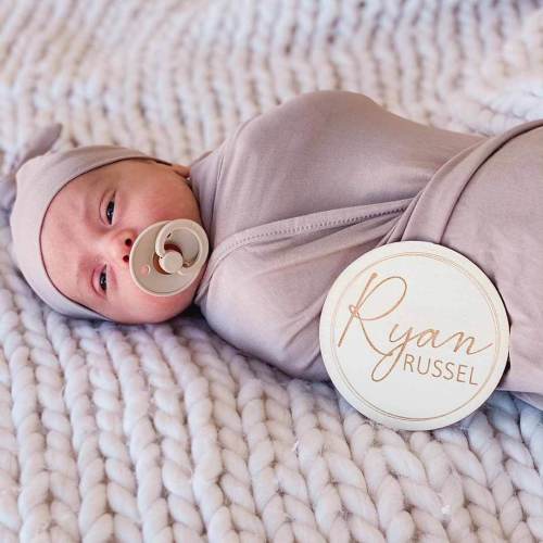 Personalized Baby Name Wood Announcement | Circles