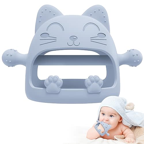 Baby Teething Toys for Babies 0-6 Months-Baby Teether,Anti-Drop Silicone Mitten Teething Toy for Soothing Sore Gums,Teething Pacifier,Baby Toys 6 to 12 Months-Ideal Baby Travel Essentials for Moms