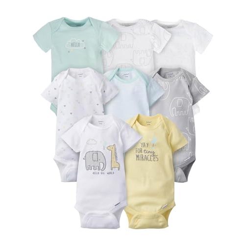 Gerber Unisex-Baby 8-pack Short Sleeve Onesies Bodysuits