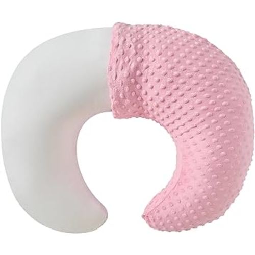 Nursing Pillow and Positioner with Cover for Breastfeeding and Bottle Feeding, Propping Baby, Tummy Time, Baby Sitting Support, Awake-Time Support (Candy Pink, 23.6" x 19.7" x 7.5")