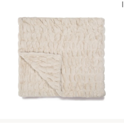 Antique Ivory Faux Fur Blanket | Lola Blankets