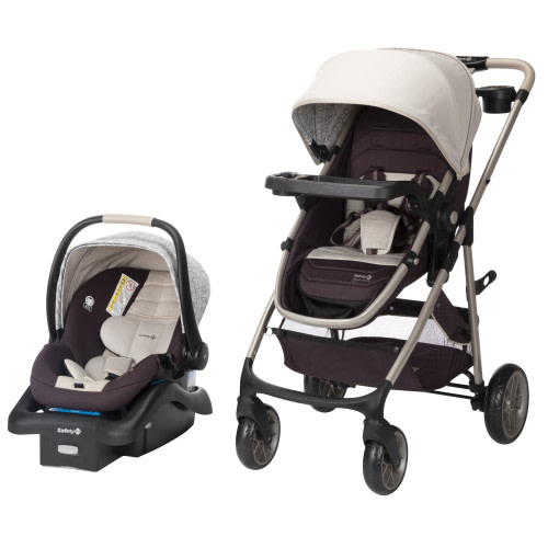 Safety 1st Deluxe Grow and Go Flex 8-in-1 Baby Travel System with Stroller and Newborn Car Seat Combo, Dunes Edge