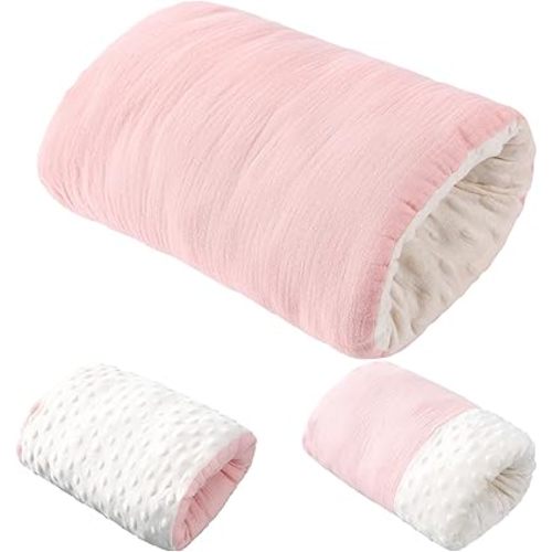 Cozy Cradle Arm Pillow Muslin Cotton Cradle Breastfeeding Arm Feeding Pillow Soft and Comfortable Head Support for Bottle Feeding Nursing(Pink)