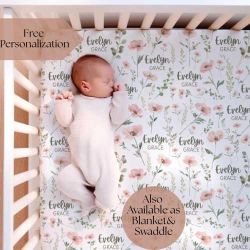 Wildflower Changing Pad girl Custom name Crib Bedding Floral Changing Pad Wildflower Nursery baby girl gift for Newborn Blanket Flower nursery