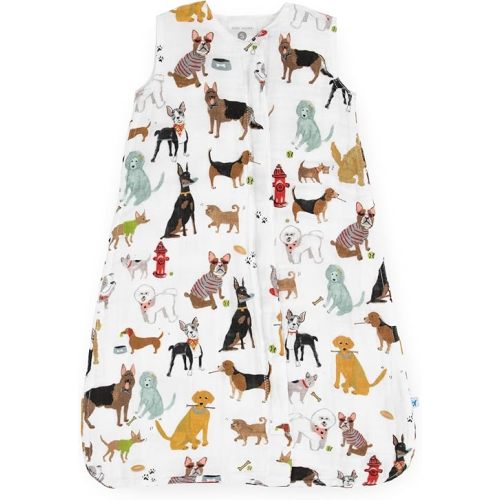 Little Unicorn 12-18 Month Premium Muslin Sleep Sack 1.1 TOG | Soft & Breathable Muslin Cotton for safer sleep | 2 way zipper (Woof)