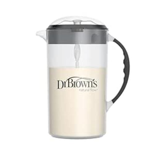 Dr. Brown's Baby Formula Mixing Pitcher with Adjustable Stopper, Locking Lid & No Drip Spout, Black, BPA Free, 36oz, 1 Pack