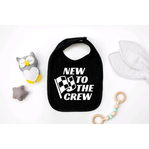 New to the Crew Baby Bib, Motocross, Dirt Bike, Baby Shower, Newborn, Baby Gift