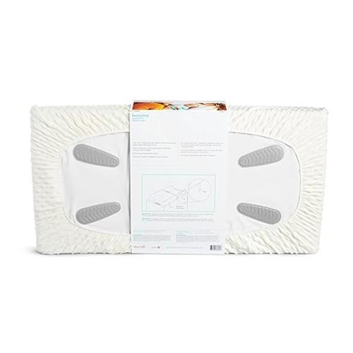 Munchkin Secure Grip Baby Diaper Changing Pad with Cover for Dresser, Waterproof and Wipeable, Contoured, Standard Size (16" x 31"), White
