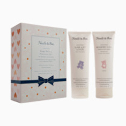 Noodle & Boo Baby Bath & Massage Set - Pink Hearts & Daisies