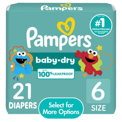 Pampers Baby Dry Diapers Size 6, 21 Count (Select for More Options)