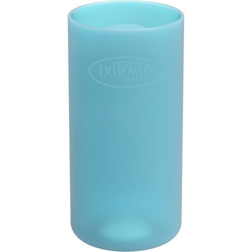 Dr. Brown's Natural Flow Options+ Glass Baby Bottle Sleeves,100% Silicone,8 oz,Narrow,Blue