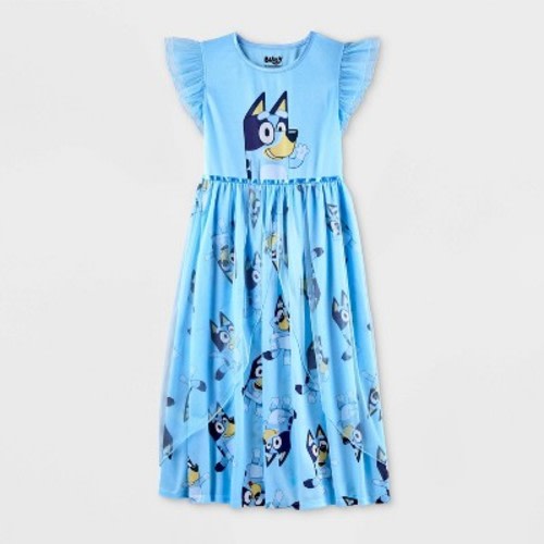 Girls' Bluey Dress-Up NightGown - Blue, Size: S