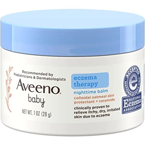 Aveeno Baby Eczema Therapy Nighttime Balm with Colloidal Oatmeal, Travel Size, 1 oz