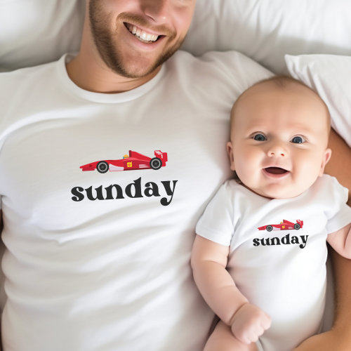 Matching Shirts F1 Fans, Birthday Father's Day Baby Shower Gifts, Sunday Racing Club, Baby Toddler Kids Adult T-Shirt, Family Matching Tees