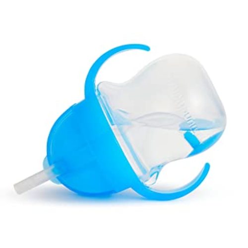 Happy Snacker Snack Catcher and Toddler Weighted Straw Sippy Cup Set, 4 Count Blue/Green