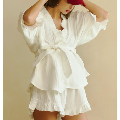 RUFFLED MUSLIN PJ SET