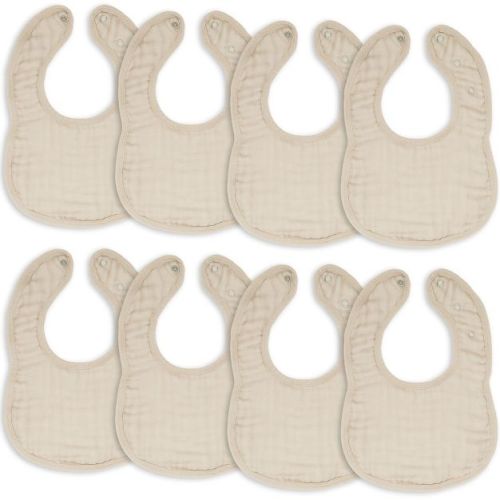 Muslin Cotton Baby Bibs, 8 Pack, Adjustable Size with Easy Snaps, Soft and Super Absorbent, Washable and Reusable By Comfy Cubs