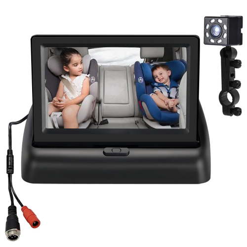 Baby Car Mirror,4.3" HD Night Vision Safety Car Seat Mirror for Rear Facing,1080P Camera Mirror with Wide Clear View,Shatterproof & Easy Assembled Crash Tested