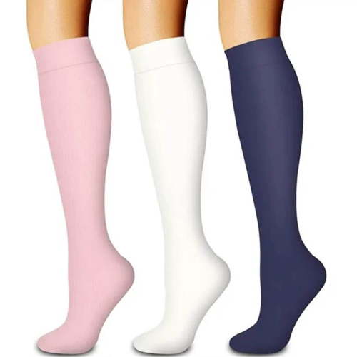 Ugoldhm 3 Pair Compression Socks for Women, 15-20 mmHg for Running, Cycling, Athletic Sports & Travel