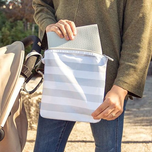 Ubbi On-the-Go Changing Mat with Carrying Bag, Soft and Comfortable Diaper Bag Accessory Must Have for Newborns, Easy to Clean, Portable Changing Pad, Gray - Gray Changing Mat & Bag