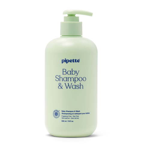 Pipette Baby Shampoo + Wash, Fragrance Free, Moisturizing, Basic Cleansing, Hypoallergenic, 18 fl oz