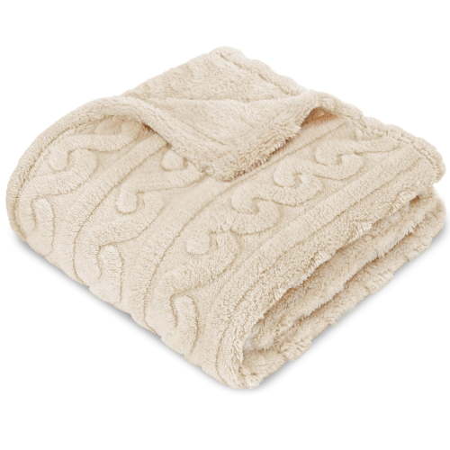 Homritar Baby Fleece Blanket Girls Khaki 3D Fluffy Microfiber Blanket