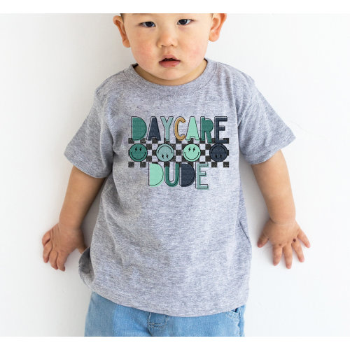 Daycare Shirt Boys Back to School Tee Daycare Dude Retro Smile Checkered Daycare Tee Kids First Day of School Outfit Groovy Daycare Outfit