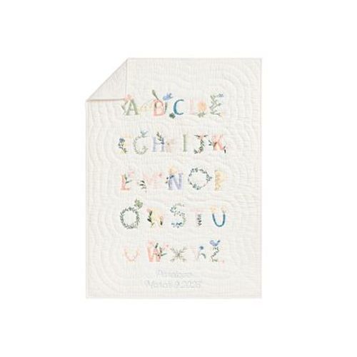 Floral ABC Baby Quilt , Toddler , Multi