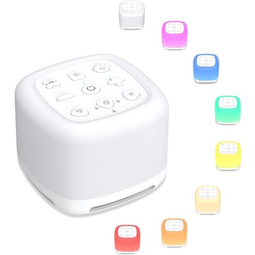 White Noise Machine,Portable Sound Machine for Baby Adult, Features Powerful Battery, 40 Soothing Sound and 8 Colors Light, Noise Canceling for Office & Sleeping, Sound Therapy for Home, Travel, Regis - Orange