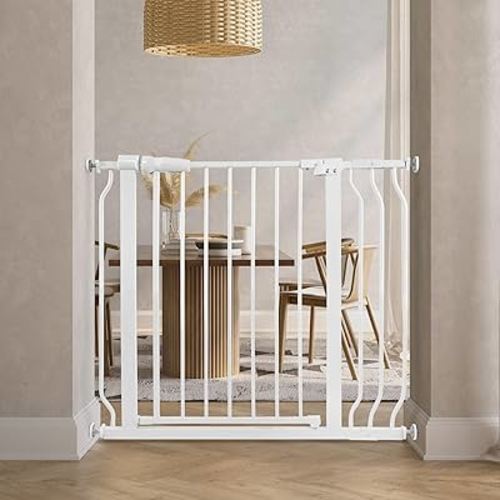 BalanceFrom Easy Walk-Thru Safety Gate for Doorways and Stairways with Auto-Close/Hold-Open Features, Fits 29.1-38.5 Inch Openings, Multiple Heights and Colors