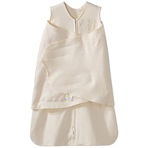 HALO 100% Cotton Sleepsack Swaddle, 3-Way Adjustable Wearable Blanket, TOG 1.5, Cream, Newborn, 0-3 Months