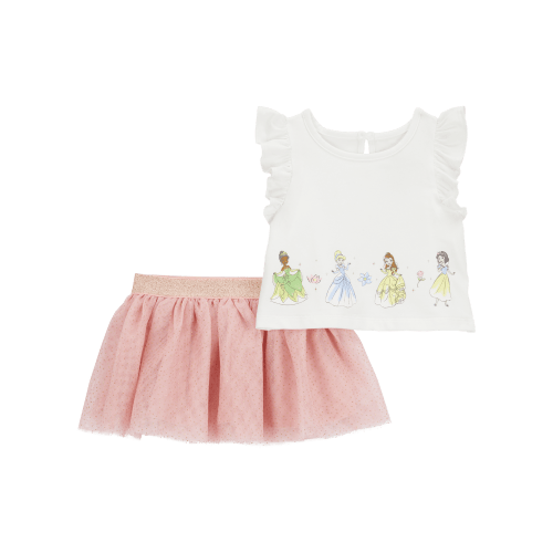 Baby 2-Piece Disney Princesses Tee & Tutu Skirt Set - White/Pink - Carter's | Carter's