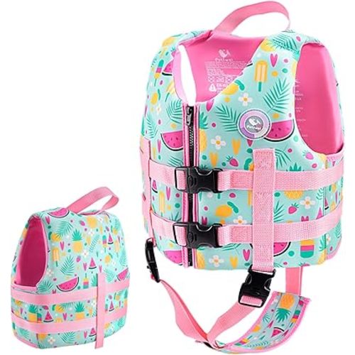 Pottwal Swim Vest for Kids - Swim Jacket - Made of Neoprene & EPE - with Adjustable Crotch Strap