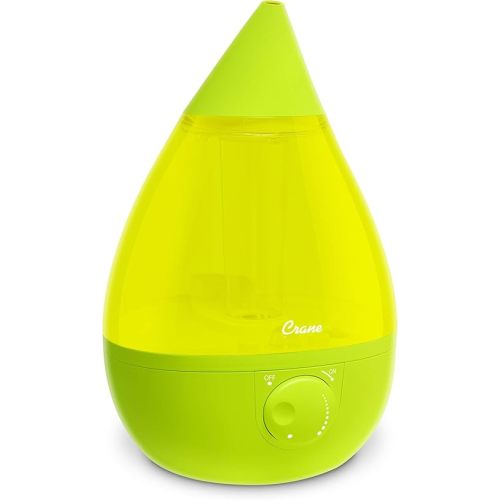Crane Drop Ultrasonic Cool Mist Humidifier, 1 Gallon Teardrop with Auto Shutoff for Baby Nursery, Bedroom, Office, Plants, Green