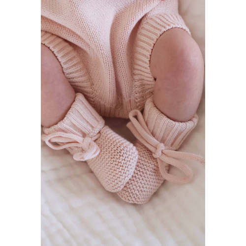 Knit Baby Booties | Tea Rose