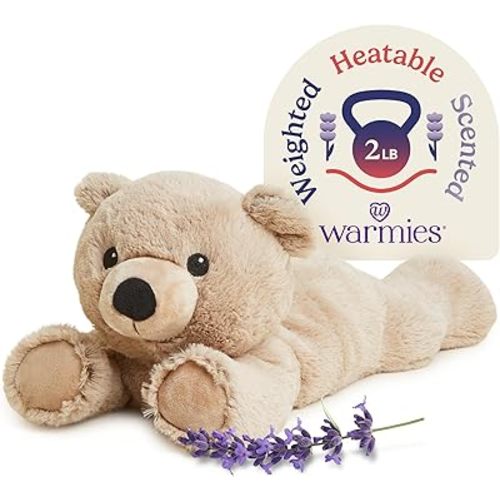 warmies Brown Bear Microwavable, Hot or Cold for Cool Relaxation and Warm Relief, Lavender Scented Cozy Plush Animal