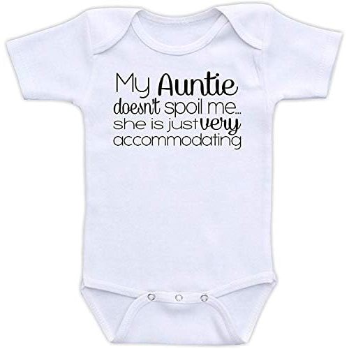 My Auntie Doesn't Spoil Me Just Very Accommodating Baby Bodysuit Short Sleeve Jumpsuit