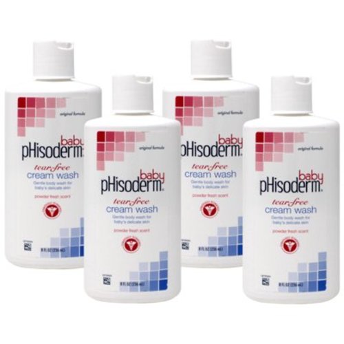 pHisoderm Baby Tear-Free Cream Wash 8 oz (Pack of 4) Soothing Lavender