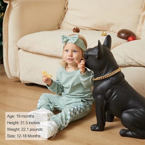 AMAWMW Infant Baby Girl Clothes Long Sleeve Loose Sweatshirts Pockets Pants Headband Outfits Fall Winter Spring Gift - A Green - 0-6 Months