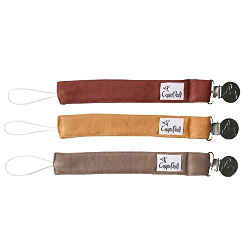 Color: Dune-- Binky Clip 3 Pack Set Dune by Copper Pearl