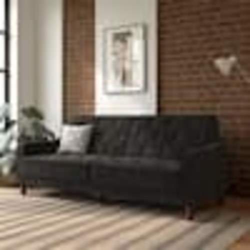 Novogratz Vintage Tufted Split Back Futon, Gray Velvet 2238479N