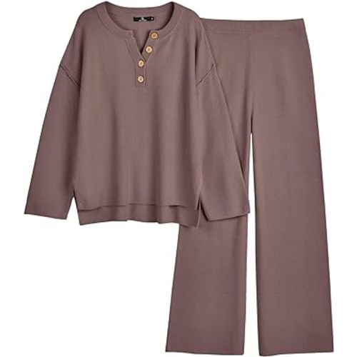 LILLUSORY Women's 2 Piece Lounge Sets Oversized Slouchy Matching Sets Cozy Knit Sets