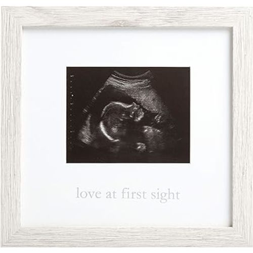 Kate & Milo Rustic Sonogram Picture Frame, Love at First Sight Gender-Neutral Baby Keepsake, Ultrasound Picture Frame, Modern Nursery Décor