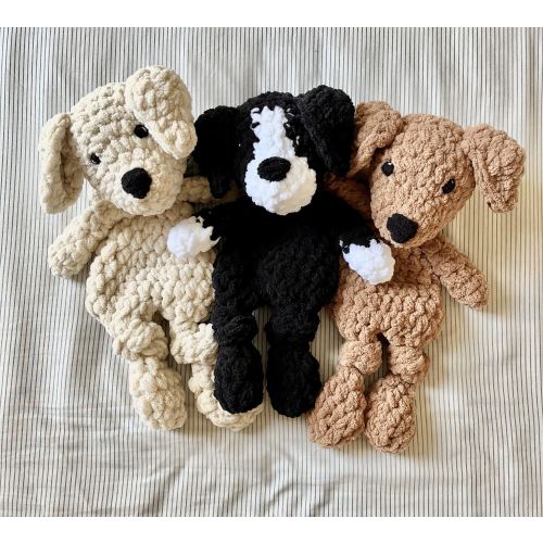 Crocheted Puppy Lovey, puppy snuggler, puppy baby gift, dog lovey