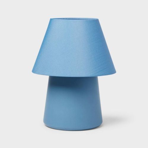 Mini Kids' Table Lamp Blue - Pillowfort™: Ceramic Accent, Drum Shade, Etl Listed, 60w Max, Inline Switch
